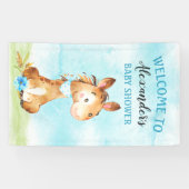 Waterverf Boy Horse Baby shower Boerderij Spandoek (Horizontaal)