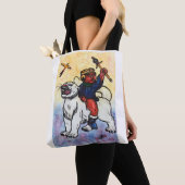 waterverf Boy King rijdt op witte panter Tote Bag (Dichtbij)