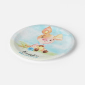 Waterverf Boy Piggy Boerderij Baby shower Papieren Bordje (Gekanteld)