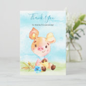 Waterverf Boy Piggy Boerderij Dank u Bedankkaart (Staand voorkant)