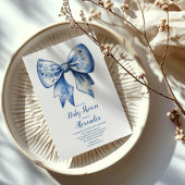 Waterverf Boy Ribbon Dusty Blue Bow Kaart