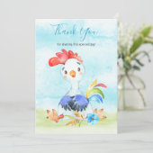 Waterverf Boy Rooster Boerderij Bedankkaart (Staand voorkant)