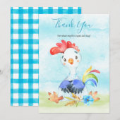 Waterverf Boy Rooster Boerderij Bedankkaart (Voorkant / Achterkant)