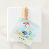 Waterverf Boy Rooster Boerderij Dank u Bedankjes Labels (In situ)