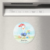 Waterverf Boy Rooster Boerderij Dank u Magneet (Insitu (Vaatwasser))