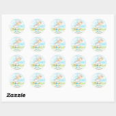 Waterverf Boy Sheep Boerderij Dank u Ronde Sticker (Vel)