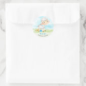Waterverf Boy Sheep Boerderij Dank u Ronde Sticker (Tas)