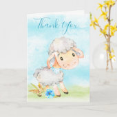 Waterverf Boy Sheep Boerderij Kaart (Gele Bloem)