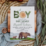 Waterverf Boy Woodland Baby shower Kaart<br><div class="desc">Waterverf - JONGEN- beer baby shower uitnodiging. !</div>