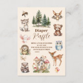 Waterverf Boy Woodland Diapper Raffle Informatiekaartje (Voorkant)