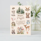 Waterverf Boy Woodland Diapper Raffle Informatiekaartje (Staand voorkant)
