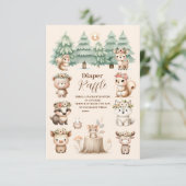 Waterverf Boy Woodland Diapper Raffle Informatiekaartje (Staand voorkant)