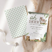 Waterverf Boy's Oh Deer Woodland Baby shower Kaart