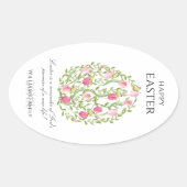 Waterverf braal paaspasta blij Pasen Ovale Sticker (Voorkant)