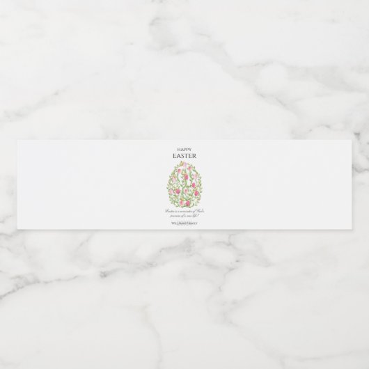 Waterverf braal paaspasta blij Pasen Waterfles Etiket (Enkel label)