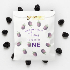 Waterverf bramen 1e verjaardagsfeestje bedankzakje