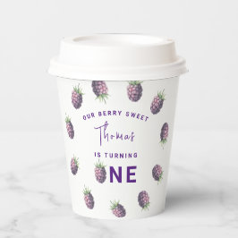 Waterverf bramen 1e verjaardagsfeestje papieren bekers