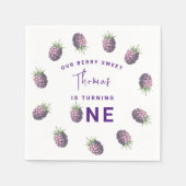 Waterverf bramen 1e verjaardagsfeestje servet (Voorkant)