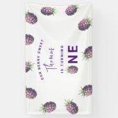 Waterverf bramen 1e verjaardagsfeestje spandoek (Verticaal)