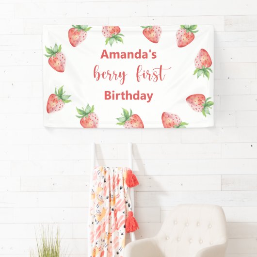 Waterverf bramen 1e verjaardagsfeestje spandoek (Insitu)