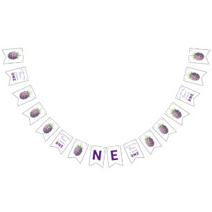 Waterverf bramen 1e verjaardagsfeestje vlaggetjes