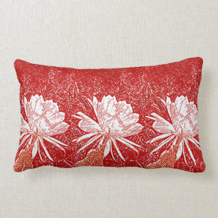 Waterverf Bramha Lotus Red Floral Artwork Kussen