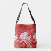 Waterverf Bramha Lotus Red Floral Himalaya Bloem Crossbody Tas (Achterkant)