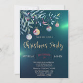 Waterverf Branch, Balls, Green Company Party Kaart (Voorkant)