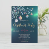 Waterverf Branch, Balls, Green Company Party Kaart (Staand voorkant)