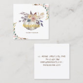 Waterverf Branch, Floral Pumpkin, Handmade Vierkante Visitekaartje (Voorkant / Achterkant)