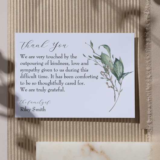 Waterverf Branch Memorial Foto Dank u kaart