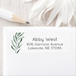 Waterverf Branch Return-adreslabel Etiket