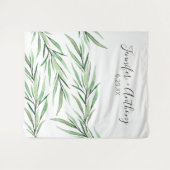 Waterverf Branches Gepersonaliseerde bruiloft acht Wandkleed (Voorkant (horizontaal))