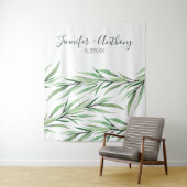 Waterverf Branches Gepersonaliseerde bruiloft acht Wandkleed (In situ)