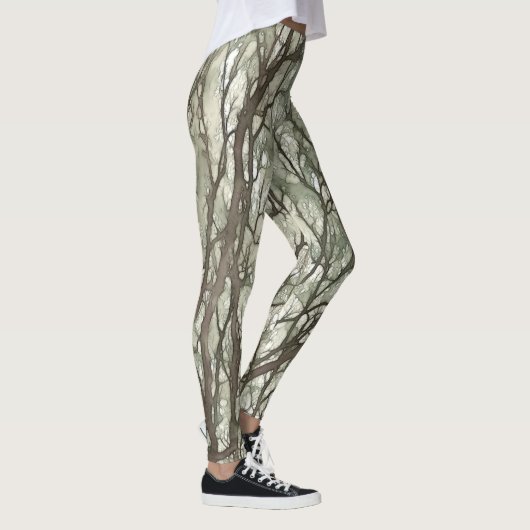 Waterverf Branches Green Camouflage Leggings (Rechts)