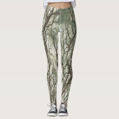 Waterverf Branches Green Camouflage Leggings (Voorkant)