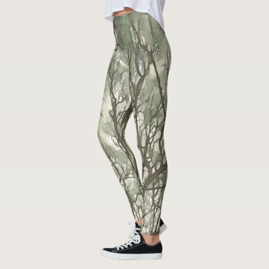 Waterverf Branches Green Camouflage Leggings (Links)
