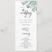 Waterverf Branches Wedding Ceremony Program Programmakaart (Voorkant)
