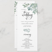 Waterverf Branches Wedding Ceremony Program Programmakaart (Voorkant / Achterkant)