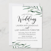 Waterverf Branches Wedding Invitation Kaart (Voorkant)