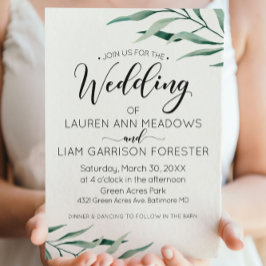 Waterverf Branches Wedding Invitation Kaart