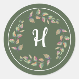 Waterverf Branches Wedding Monogram Stickers