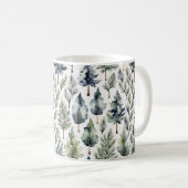 Waterverf brandhout bos patroon groene mok (Voorkant rechts)