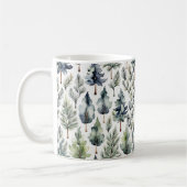 Waterverf brandhout bos patroon groene mok (Links)