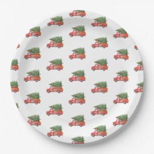 Waterverf Brandweerman Kerst Brandweerwagen Papieren Bordje