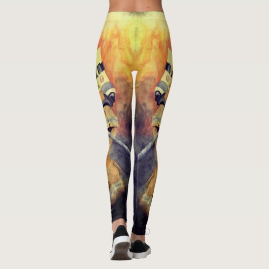 Waterverf brandweerman Leggings afschilderen Firem (Achterkant)