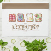 Waterverf Breakfast logo restaurant Theedoek (Gevouwen)