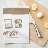 Waterverf Breakfast logo restaurant Theedoek (Quarter Fold)