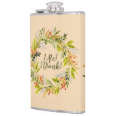 Waterverf, breedte en voettekst heupfles (Links)