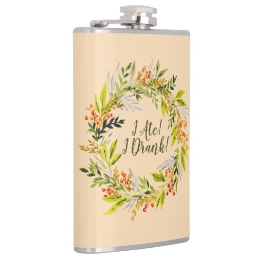 Waterverf, breedte en voettekst heupfles (Rechts)